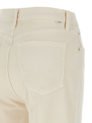 White Cotton High-Waisted Jean