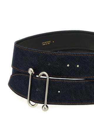 Blue Cotton High-Waist Belt