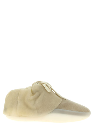 Beige Leather Sneakers