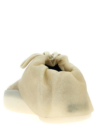 Beige Leather Sneakers