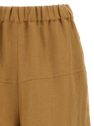 Brown Flax Casual Pants