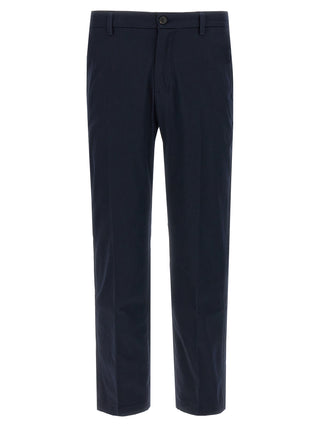 Blue Cotton Cropped Pants
