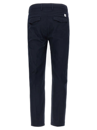 Blue Cotton Cropped Pants