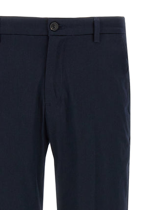 Blue Cotton Cropped Pants
