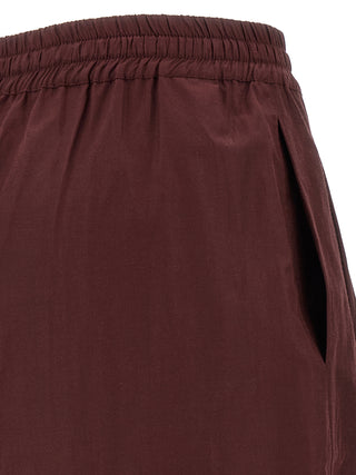 Bordeaux Polyester Casual Pants
