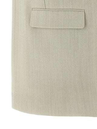 Chaleco sin mangas beige de lana virgen