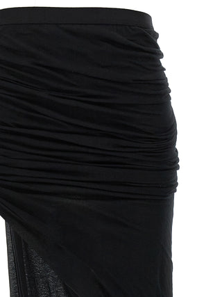 Black Cotton Mini Skirt