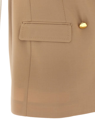 Beige Virgin Wool Sleeveless Jacket