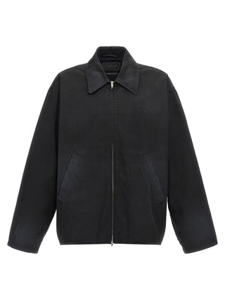 Black Cotton Full-Length Jacket