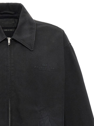 Black Cotton Full-Length Jacket