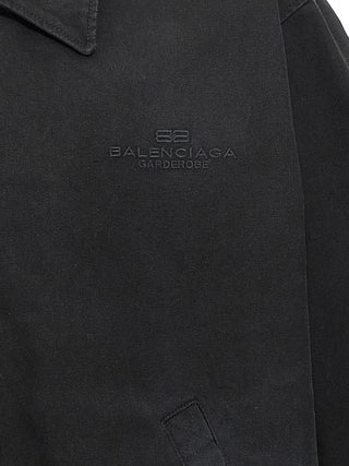 Black Cotton Full-Length Jacket