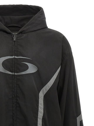 Black Polyester Shell Jacket