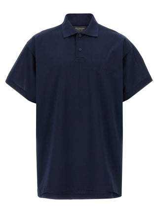 Blue Cotton Polo Shirt
