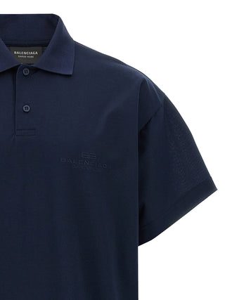 Blue Cotton Polo Shirt