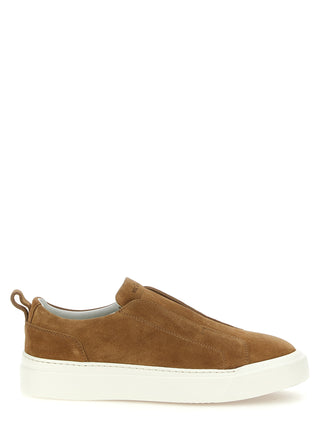 Zapatillas bajas de piel de becerro marrón