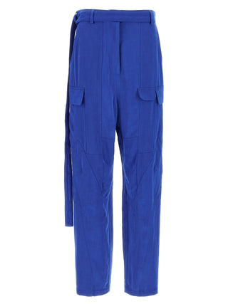 Blue Lyocell Cargo Pants