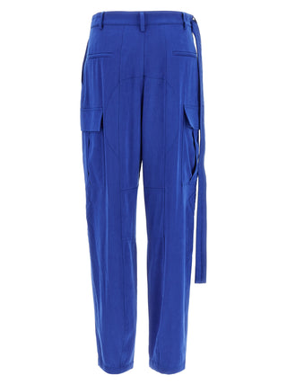 Blue Lyocell Cargo Pants
