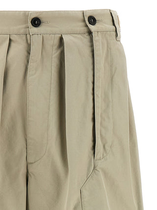 Beige Cotton Casual Pants