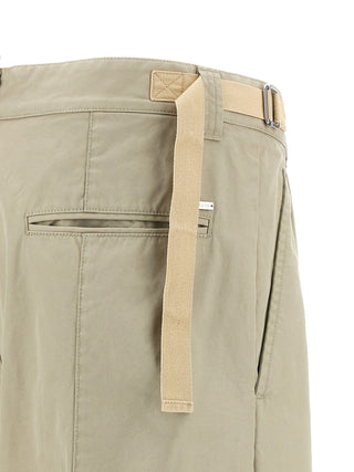 Beige Cotton Casual Pants