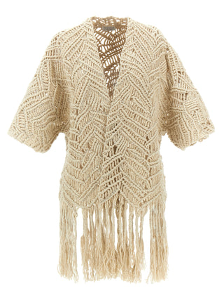 Cárdigan beige de seda