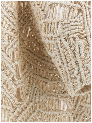 Cárdigan beige de seda