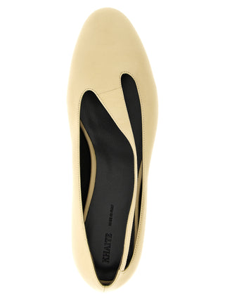 Beige Lamb Leather Ballet Flats
