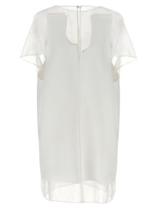 White Polyester Short Dress
