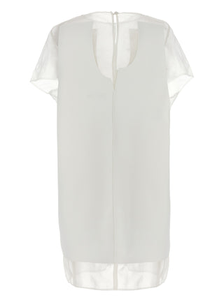 White Polyester Short Dress