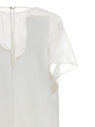 White Polyester Short Dress
