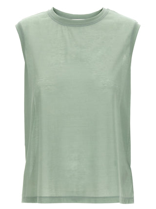 Camiseta sin mangas bicolor de algodón