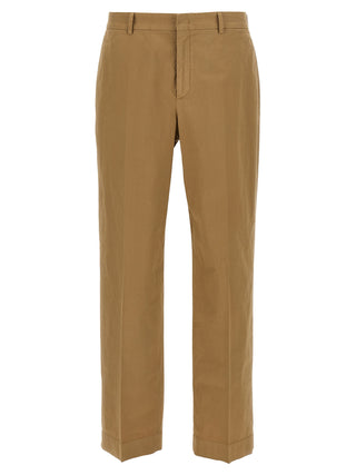 Pantalones casuales de algodón beige  