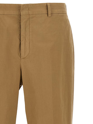 Pantalones casuales de algodón beige  