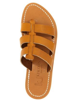Beige Cowhide Slides