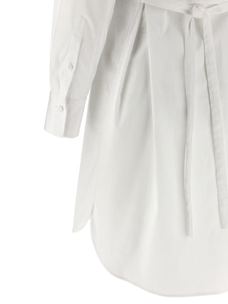 Vestido midi blanco de algodón