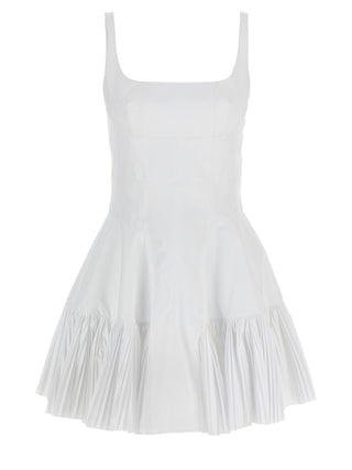 White Polyester Short Dress