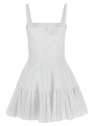 White Polyester Short Dress