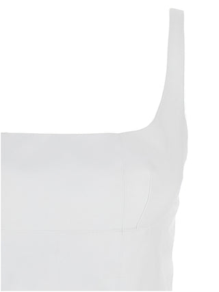 White Polyester Short Dress
