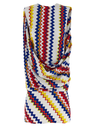Multicolor Viscose Short Dress
