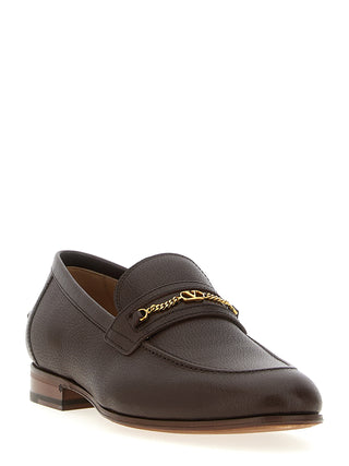 Brown Goatskin Slip-On Loafers
