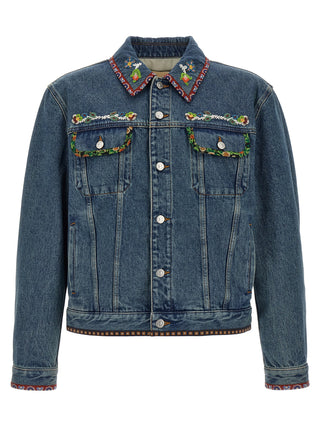Blue Polyamide Denim Jacket