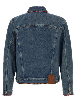 Blue Polyamide Denim Jacket