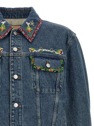 Blue Polyamide Denim Jacket