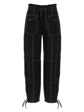 Black Viscose Casual Pants