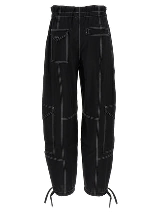 Black Viscose Casual Pants