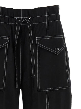 Black Viscose Casual Pants