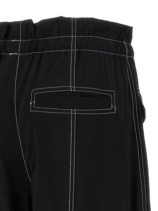 Black Viscose Casual Pants