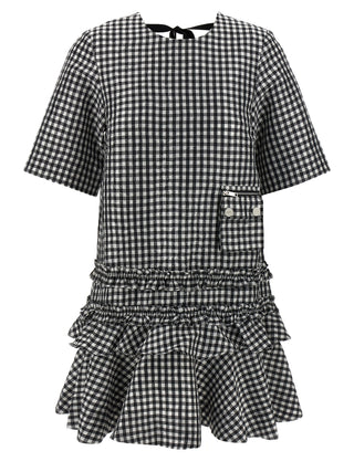 Bicolor Polyester Short Dress