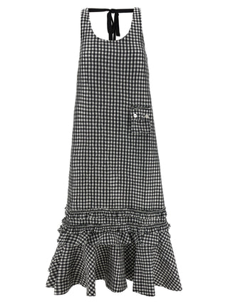 Black Polyester Midi Dress