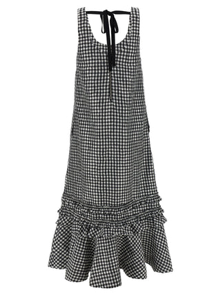 Black Polyester Midi Dress