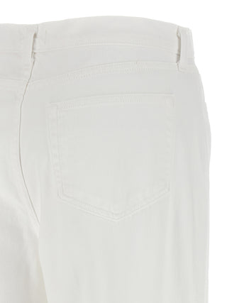 Jeans blancos de algodón de talle alto